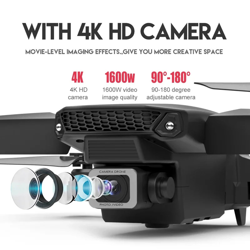 Dron plegable inteligente E88  - Drone Camera Mount reseña y precio