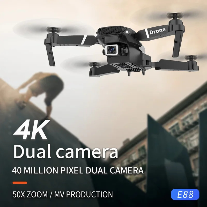 Dron plegable inteligente E88  - Drone Camera Mount reseña y precio